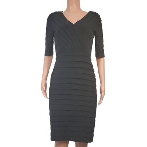 Adrianna Papell Sheath Knit Three-Quarter Sleeve Party Dress Sz 10